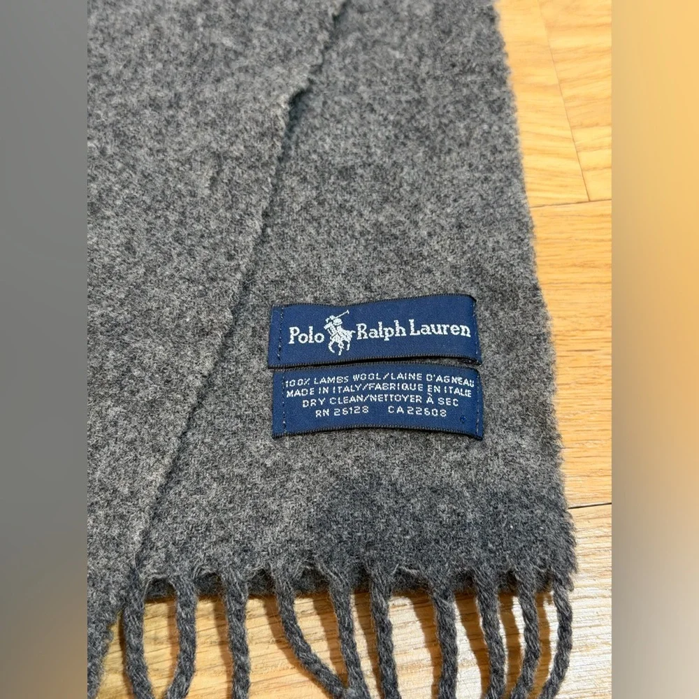 Polo Ralph Lauren Grey Wool Scarf Preppy Casual